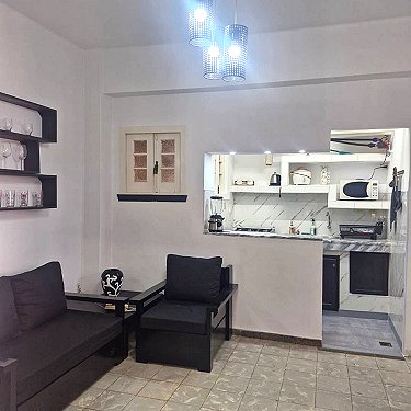 Sala de estar. Sofa cama extendido